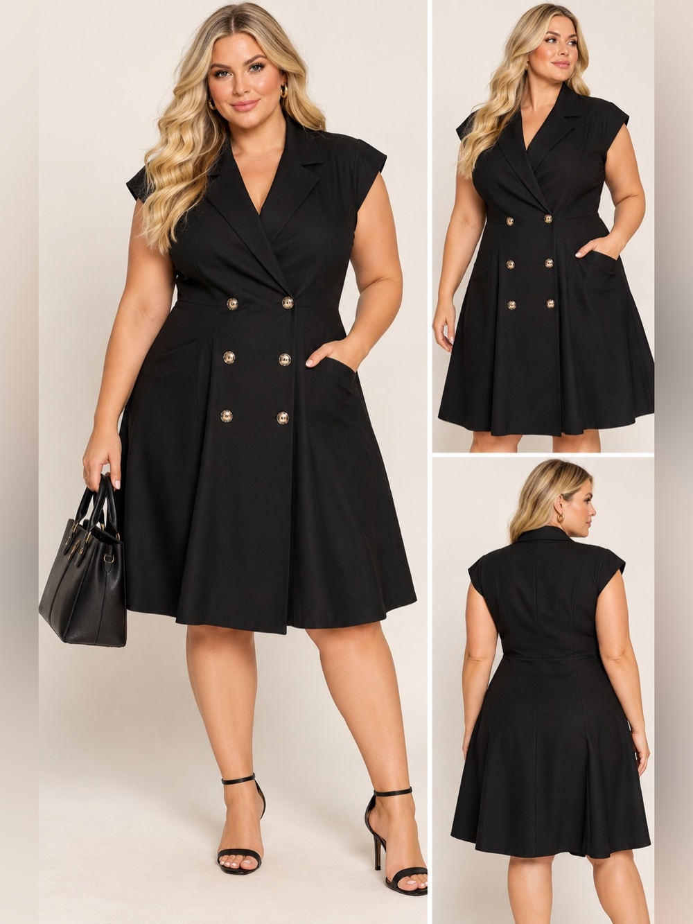 City Chic Lafayette dress black size XL 22